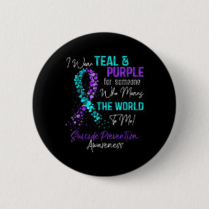 Badge Rond 5 Cm Je Porte Des Experts Turquoises Et Violets En Prév