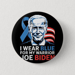 Badge Rond 5 Cm Je Porte Du Bleu Léger Pour Biden Prostate Cancer