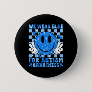 Badge Rond 5 Cm Je Porte Du Bleu Pour Le Mois De La Sensibilisatio