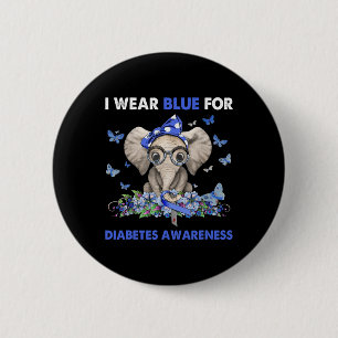 Badge Rond 5 Cm Je Porte Du Bleu Pour Les Éléphants De Sensibilisa
