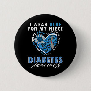 Badge Rond 5 Cm Je Porte Du Bleu Pour Ma Nièce Type 1 Sensibilisat