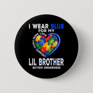 Badge Rond 5 Cm Je Porte Du Bleu Pour Ma Sensibilisation sur l'aut