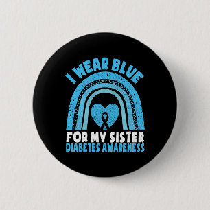 Badge Rond 5 Cm Je Porte Du Bleu Pour Ma Soeur Siste De Sensibilis