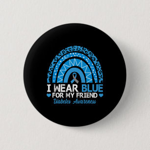 Badge Rond 5 Cm Je Porte Du Bleu Pour Mon Ami Type 1 Diabète Lauré