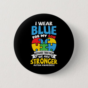Badge Rond 5 Cm Je Porte Du Bleu Pour Mon Fils Sensibilisation sur