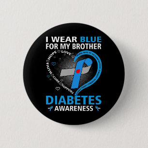Badge Rond 5 Cm Je Porte Du Bleu Pour Mon Frère Hope Aimer Le Diab