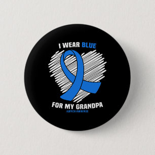 Badge Rond 5 Cm Je Porte Du Bleu Pour Mon Grand-Père Alopecia Sens