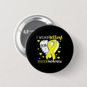 Badge Rond 5 Cm Je Porte Du Jaune Pour Sensibilisation Au Suicide  (Devant & derrière)