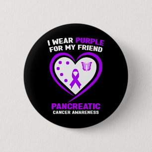 Badge Rond 5 Cm Je Porte Du Purple Pour Mon Ami Cancer Pancréatiqu