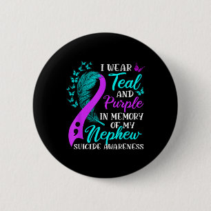 Badge Rond 5 Cm Je Porte Du Purple Turquoise En Mémoire De Mon Sui