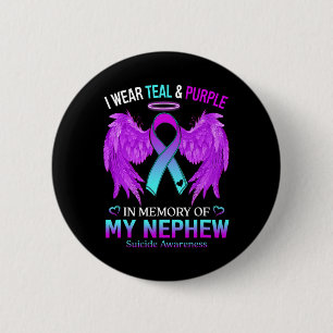 Badge Rond 5 Cm Je Porte Du Purple Turquoise En Mémoire Du Suicide