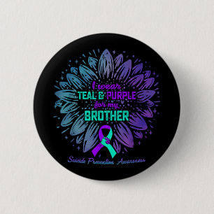 Badge Rond 5 Cm Je Porte Du Purple Turquoise Pour La Prévention Du