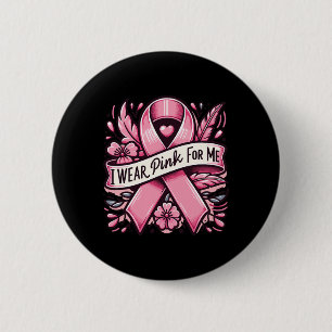 Badge Rond 5 Cm Je Porte Du Rose Pour Moi Sensibilisation au cance