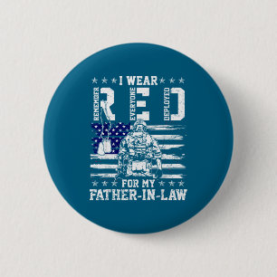 Badge Rond 5 Cm Je porte du rouge le vendredi pour mon beau-père m