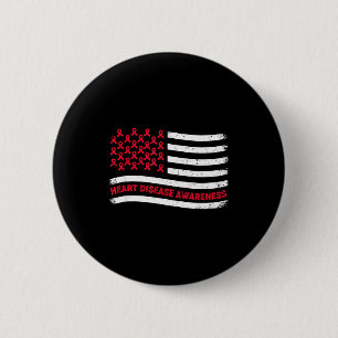 Badge Rond 5 Cm Je Porte Du Rouge Pour La Journée De La Sensibilis