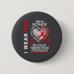 Badge Rond 5 Cm Je Porte Du Rouge Pour La Journée De Sensibilisati