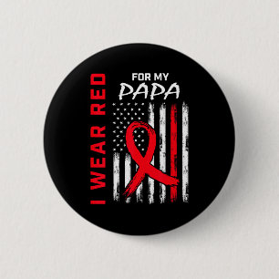 Badge Rond 5 Cm Je Porte Du Rouge Pour La Journée De Sensibilisati