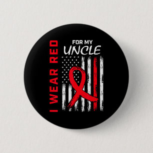 Badge Rond 5 Cm Je porte du rouge pour la sensibilisation à la mal