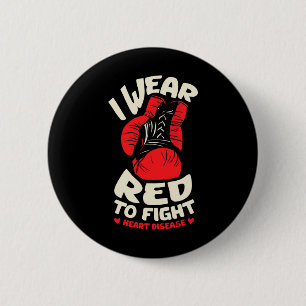 Badge Rond 5 Cm Je porte du rouge pour lutter contre une malformat