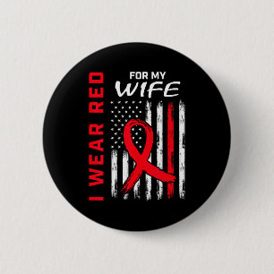 Badge Rond 5 Cm Je Porte Du Rouge Pour Ma Femme Sensibilisation à