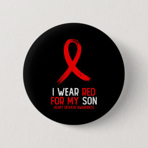 Badge Rond 5 Cm Je porte du rouge pour mon fils Sensibilisation à
