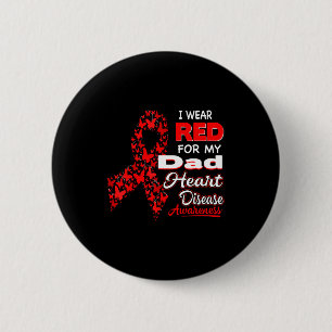 Badge Rond 5 Cm Je Porte Du Rouge Pour Mon Père Chemise De Sensibi