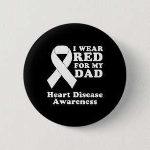 Badge Rond 5 Cm Je Porte Du Rouge Pour Mon Père Sensibilisation au
