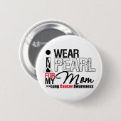 Badge Rond 5 Cm Je Porte Du Ruban Pearl Pour Ma Mère (Devant & derrière)