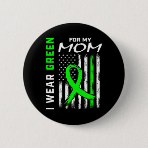 Badge Rond 5 Cm Je Porte Du Vert Pour Ma Mère Sensibilisation Aux