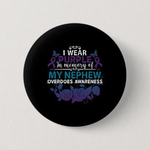 Badge Rond 5 Cm Je porte du violet en mémoire du cadeau de surdosa