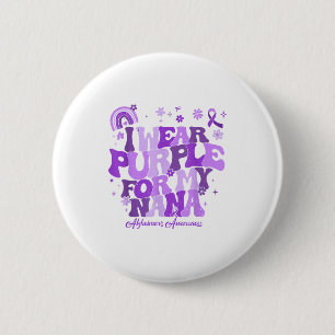 Badge Rond 5 Cm Je porte du violet pour la démence de ma nana alzh
