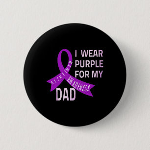 Badge Rond 5 Cm Je porte du violet pour la maladie de mon père Hei