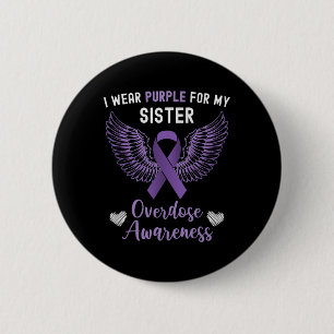 Badge Rond 5 Cm Je Porte Du Violet Pour La Sensibilisation À La Su