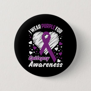 Badge Rond 5 Cm Je porte du violet pour la sensibilisation à l'épi