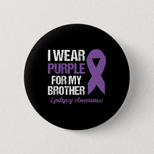 Badge Rond 5 Cm Je Porte Du Violet Pour La Sensibilisation À L'Épi