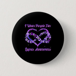 Badge Rond 5 Cm Je porte du violet pour la sensibilisation au lupu