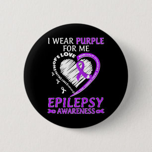 Badge Rond 5 Cm Je Porte Du Violet Pour Moi Conscience De L'Épilep