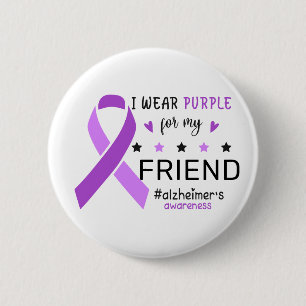 Badge Rond 5 Cm Je Porte du Violet Pour Mon Ami Sensibilisation à