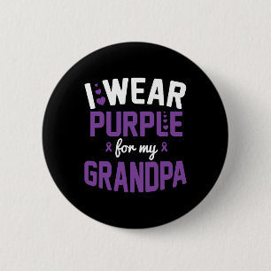 Badge Rond 5 Cm Je porte du violet pour mon grand-père Septembre H