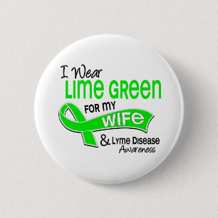 Badge Rond 5 Cm Je porte la maladie de Lyme d'épouse du vert de