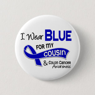 Badge Rond 5 Cm Je porte le bleu pour mon cancer du colon du