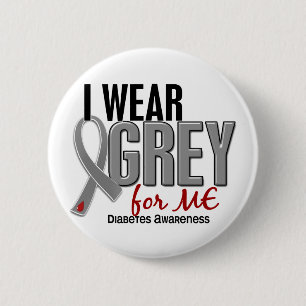 Badge Rond 5 Cm Je porte le gris pour MOI le diabète 10