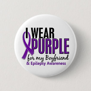 Badge Rond 5 Cm Je porte le pourpre pour ma épilepsie de l'ami 10