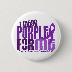 Badge Rond 5 Cm Je porte le pourpre pour moi la mucoviscidose 6,4