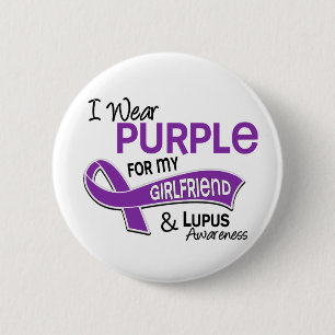 Badge Rond 5 Cm Je porte le pourpre pour mon lupus de l'amie 42
