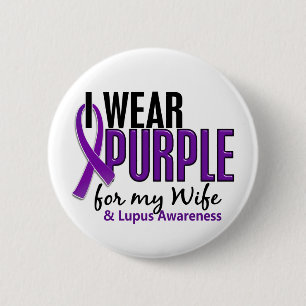 Badge Rond 5 Cm Je porte le pourpre pour mon lupus de l'épouse 10
