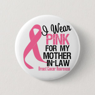 Badge Rond 5 Cm Je porte le rose pour ma belle-mère