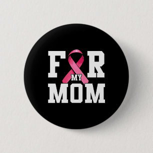 Badge Rond 5 Cm Je Porte Le Rose Pour Ma Mère Pink Ribbon Cancer D