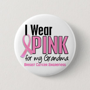 Badge Rond 5 Cm Je porte le rose pour mon cancer du sein de la