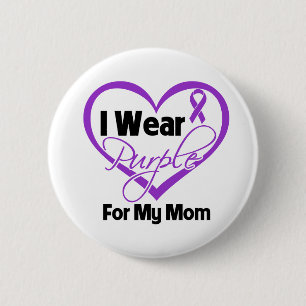 Badge Rond 5 Cm Je porte le ruban de Purple Heart - maman